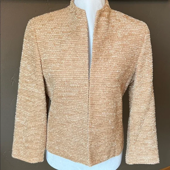 Josephine Chaus Gold Textured Wool Jacket - Picture 1 of 16